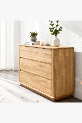 Prémium tölgyfa komód 3 fiókkal, soft close, Monako típus